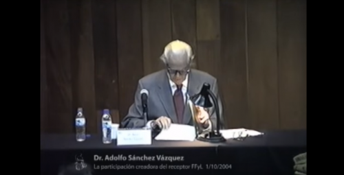 Adolfo Sánchez Vázquez. 5. La participación creadora del receptor 01/10/2004