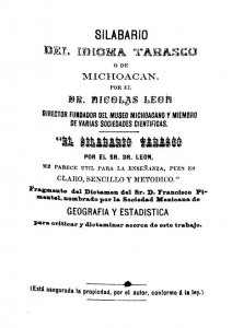 Silabario del idioma tarasco o de Michoacán