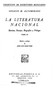 La literatura nacional : revistas, ensayos, biografías y prólogos III