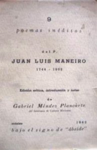 9 poemas inéditos del p. Juan Luis Maneiro : 1744 - 1802