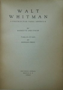 Walt Whitman: Constructor para América